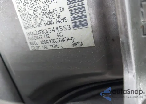 2012 Nissan Altima 2.5 S z USA, uszkodzony, nr VIN 1N4AL2AP8CN544553